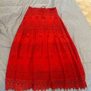Melissa Odabash Alessia Red Maxi Skirt